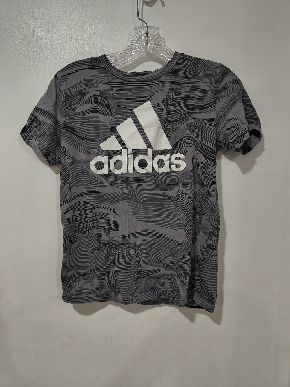 adidas Black and Gray Wave Logo Tee M 10/12